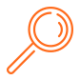 pictogramme loupe orange